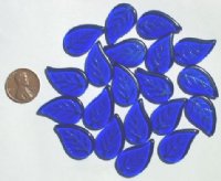 20 26x16mm Sapphire Leaf Beads